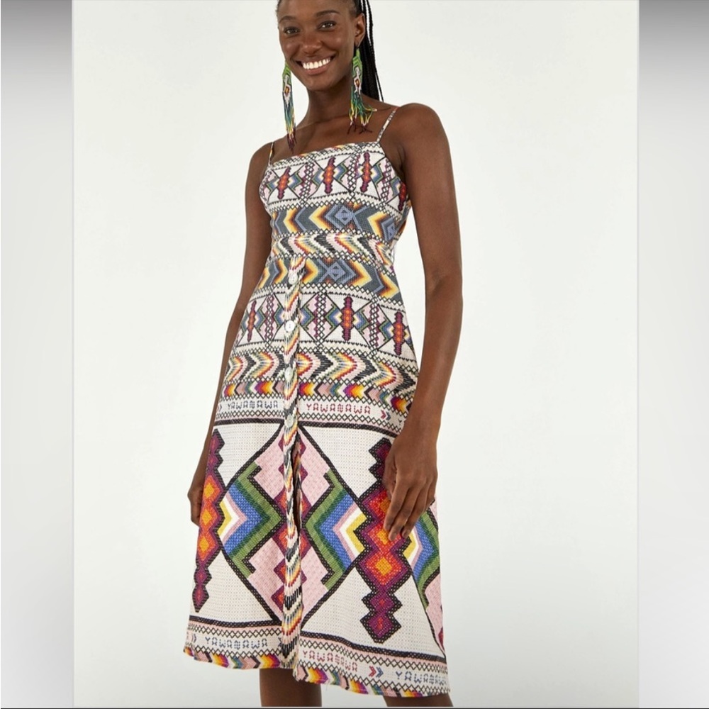 FARM RIO Yawanawa Amulet Midi Dress (NWT)